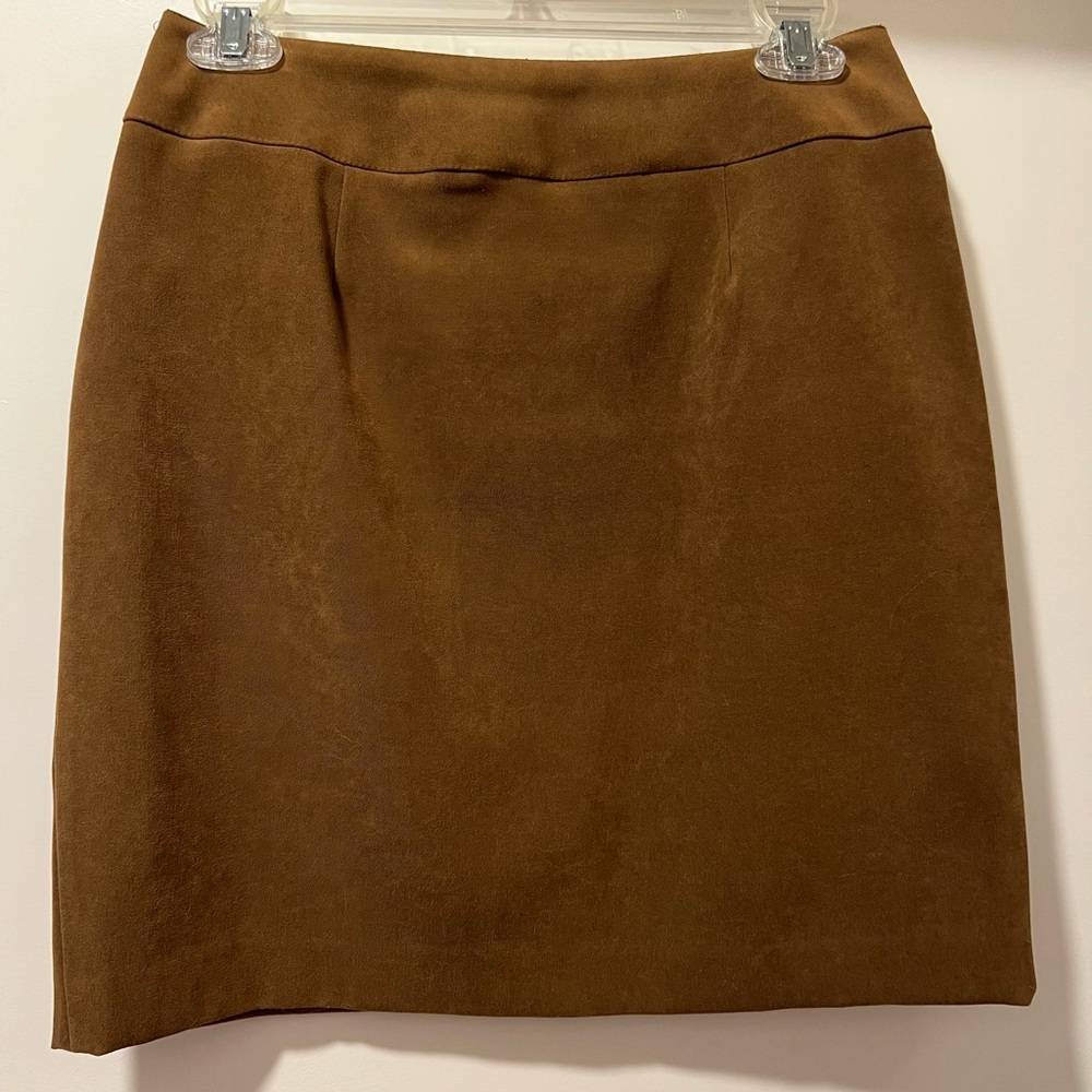Vintage Brown microfiber mini skirt - size 6 Petite